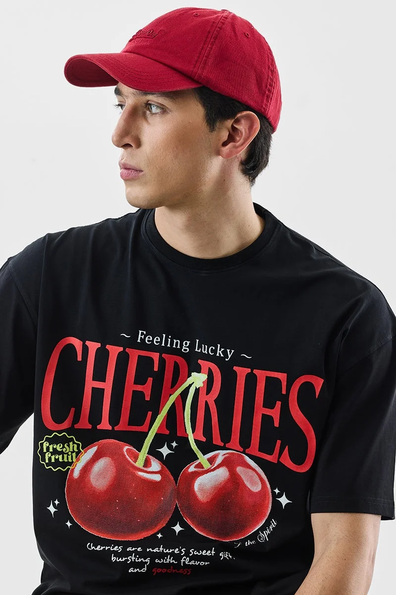 سنيتش تيشيرت قطن % بتصميم كرز كبير